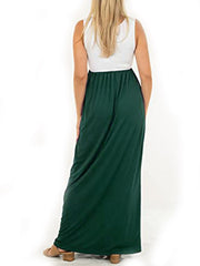 Inrosy longue robe de grossesse fluide col rond sans manches femme casual décontracté enceinte