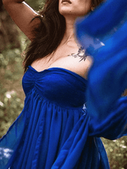 Inrosy robe de grossesse dentelle fendu bustier dos nu sans manches femme élégant mode enceinte photo shooting