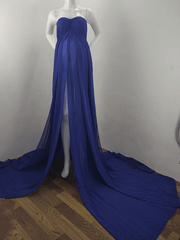 Inrosy robe de grossesse dentelle fendu bustier dos nu sans manches femme élégant mode enceinte photo shooting
