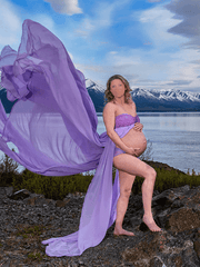 Inrosy robe de grossesse dentelle fendu bustier dos nu sans manches femme élégant mode enceinte photo shooting