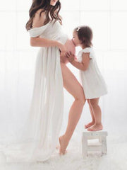 Inrosy robe de grossesse mousseline fendu fluide bustier femme élégant mode bapteme plage shooting enceinte