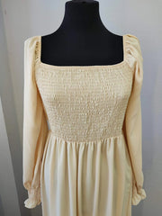 Inrosy robe de grossesse à volantée col carré manches longues femme casual mode boho décontracté enceinte shooting