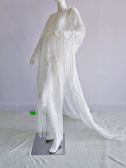 Inrosy robe de grossesse v-cou dentelle frange brodée manches longues femme élégant boho lâche décontracté photo shooting