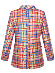Inrosy blazer carreaux boutons poches manches longues femme élégant mode décontracté veste tartan femme