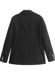 Inrosy blazer carreaux veste tartan femme double boutonnage poches manches longues femme élégant mode vêtements d'extérieur