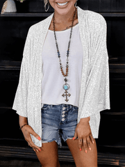 Inrosy blazer veste en brillante paillette manches longues femme mode ample oversized décontracté