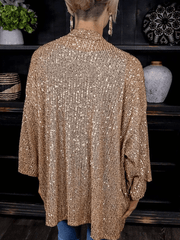 Inrosy blazer veste en brillante paillette manches longues femme mode ample oversized décontracté