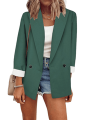 Inrosy blazer unicolore boutons poches manches longues femme élégant mode décontracté veste