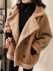 Inrosy manteau aviateur peau de mouton chic hiver femme perfecto veste