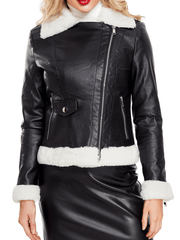 Inrosy court perfecto femme simili cuir polaire poches fermeture éclair découpe v manches longues femme mode décontracté veste