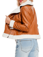 Inrosy court perfecto femme simili cuir polaire poches fermeture éclair découpe v manches longues femme mode décontracté veste