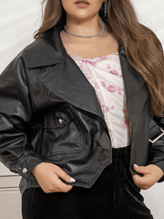 Inrosy perfecto femme simili cuir poches chunky buckle découpe v manches longues femme mode oversized décontracté veste