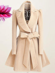 Inrosy manteau patineuse ceinture manches longues élégant femme veste