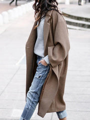 Inrosy longue manteau unicolore oversized mode femme hiver blouson