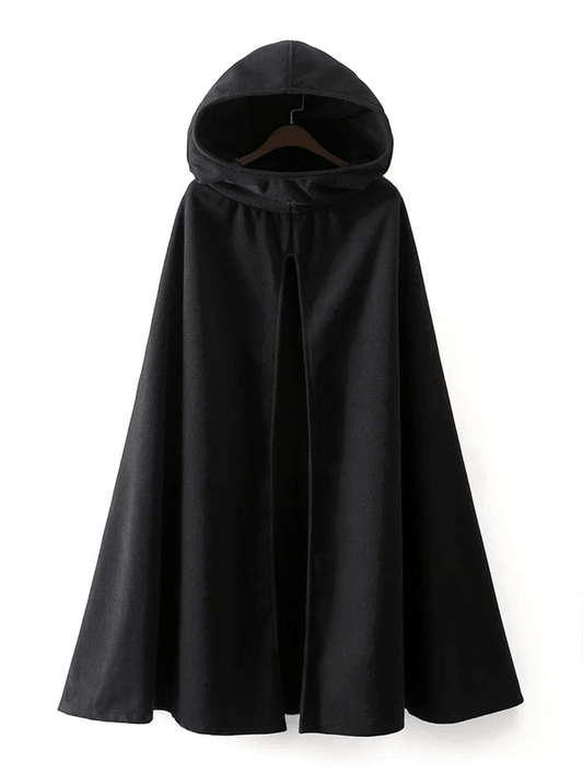 Inrosy mi-longue poncho manteau femme fendu à capuche sans manches femme élégant mode décontracté cape halloween