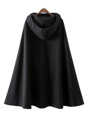 Inrosy mi-longue poncho manteau femme fendu à capuche sans manches femme élégant mode décontracté cape halloween
