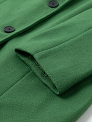 Inrosy court manteau en laine boutonnage poches col revers manches longues femme élégant vintage hiver veste