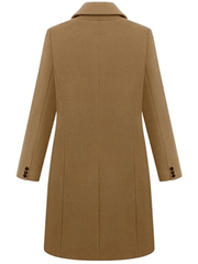 Inrosy mi-longue manteau caban double boutonnage poches col revers manches longues femme élégant mode