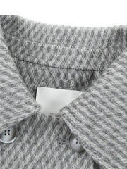 Inrosy court manteau en laine chevrons boutonnage poches col revers femme casua audrey hepburn décontracté veste