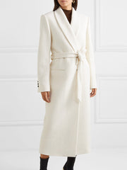 Inrosy manteau long cheville femme unicolore boutons poches ceinture col revers manches longues femme élégant mode