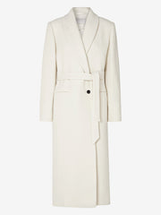 Inrosy manteau long cheville femme unicolore boutons poches ceinture col revers manches longues femme élégant mode