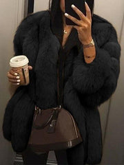 Inrosy manteau en fausse fourrure hiver décontracté femme vestes