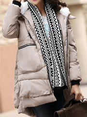 Inrosy mi-longue manteau doudoune à capuche fermeture éclair manches longues femme mode décontracté hiver veste