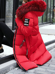 Inrosy longue manteau doudoune poches fausse fourrure col à capuche manches longues femme mode décontracté hiver veste