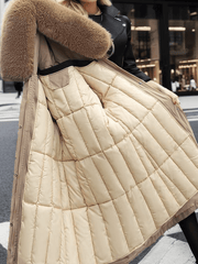 Inrosy longue parka d'hiver à capuche boutons poches fermeture éclair manches longues femme oversized décontracté mantea