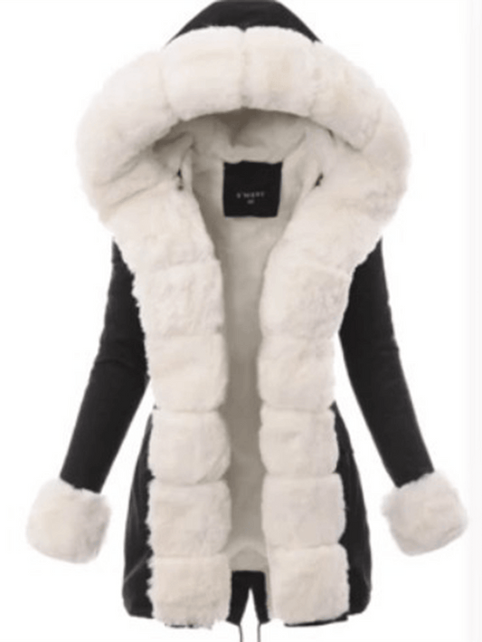 Inrosy hiver parka à capuche molleton fendu poches manches longues femme mode décontracté