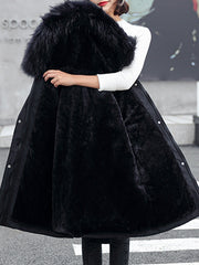 Inrosy mi-longue parka doublé polairer à capuche boutonnage poches fermeture éclai manches longues femme mode hiver veste