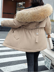 Inrosy mi-longue parka doublé polairer à capuche boutonnage poches fermeture éclai manches longues femme mode hiver veste