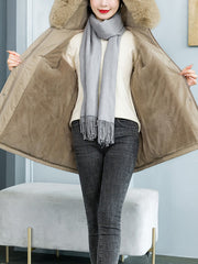 Inrosy mi-longue parka hiver doublé polaire poches fermeture éclair à capuche manches longues femme mode