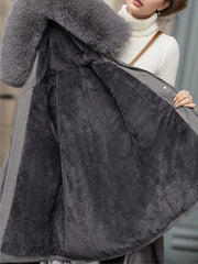 Inrosy parka femme exterieur sortie intérieur fourrure poches à capuche manches longues femme casual élégan décontracté veste