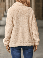 Inrosy manteau unicolore col montant poches fermeture éclair manches longues femme mode décontracté hiver veste