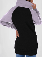 Inrosy sweatshirt poches fermeture éclair col montant manches longues femme casual mode décontracté