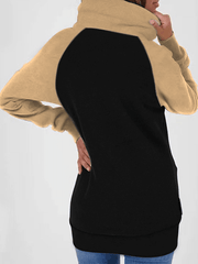 Inrosy sweatshirt poches fermeture éclair col montant manches longues femme casual mode décontracté