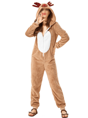 Inrosy combinaison pyjama avec capuche wapiti manches longues femme décontracté noël pour une performance sur scène