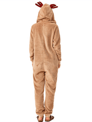 Inrosy combinaison pyjama avec capuche wapiti manches longues femme décontracté noël pour une performance sur scène