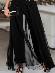 Inrosy combinaisons deux pièces droit imprimé à fleurie v-cou tulle sans manches femme élégant décontracté