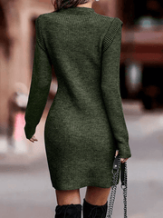 Inrosy pull mini robe moulante col rond manches longues femme casual élégant mode décontracté huats automne