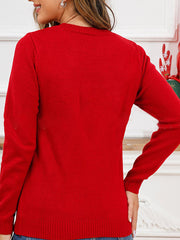 Inrosy pull père noël wapiti col rond manches longues femme humour mignon mode décontracté