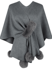 Inrosy cardigans poncho cape hiver irrégulière v-cou manches au coude femme élégant mode ample oversized décontracté