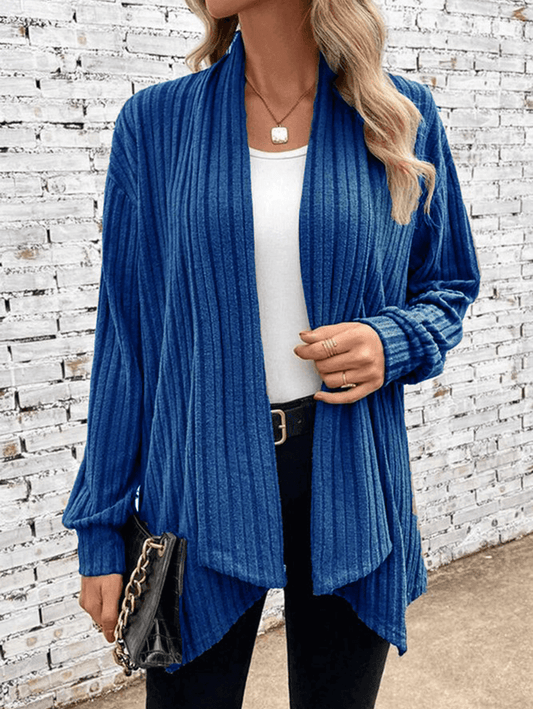 Inrosy gilet foulard irrégulière manches longues couleur unie femme élégant mode ample décontracté automne hiver cardigans