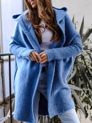 Inrosy pull cardigans à capuche manches chauve souris manches longues femme élégant mode lâche ample oversized décontracté