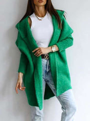 Inrosy pull cardigans à capuche manches chauve souris manches longues femme élégant mode lâche ample oversized décontracté