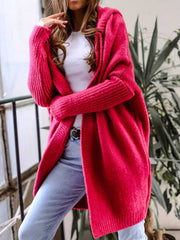 Inrosy pull cardigans à capuche manches chauve souris manches longues femme élégant mode lâche ample oversized décontracté