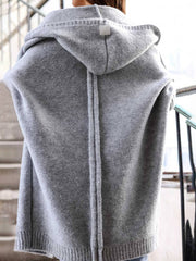 Inrosy pull cardigans à capuche manches chauve souris manches longues femme élégant mode lâche ample oversized décontracté