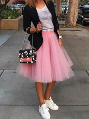 Inrosy mi-longue jupe plissé tutu en tulle élégant femme