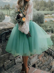 Inrosy mi-longue jupe plissé bouffante tutu en tulle élégant femme vert d'eau